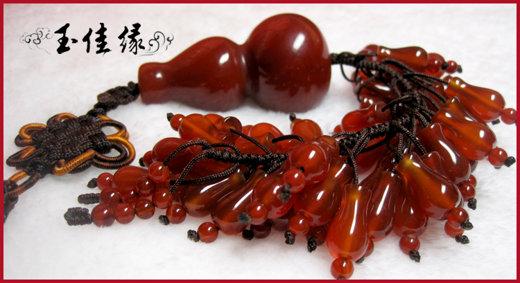 东北红玛瑙葫芦宝瓶汽车用品 汽车挂件饰品挂饰 辟邪 纳福 保平安-第0张大图
