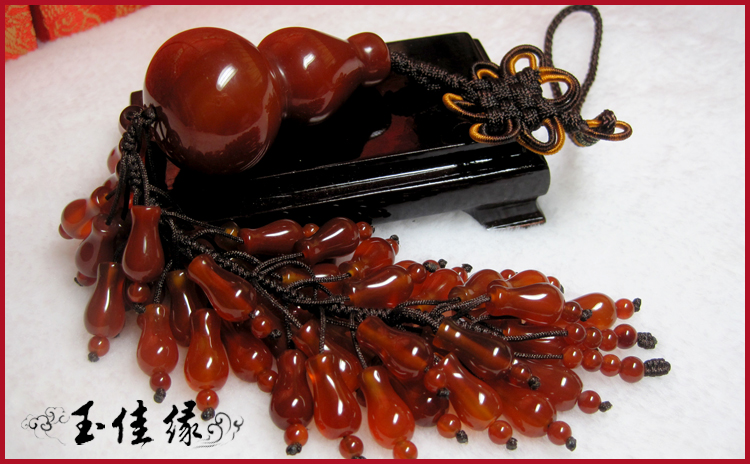 东北红玛瑙葫芦宝瓶汽车用品 汽车挂件饰品挂饰 辟邪 纳福 保平安-第1张大图