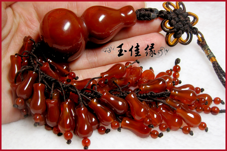 东北红玛瑙葫芦宝瓶汽车用品 汽车挂件饰品挂饰 辟邪 纳福 保平安-第2张大图