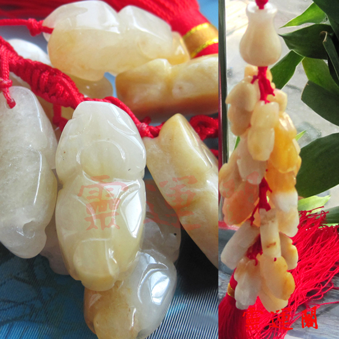 灵运阁开光汽车挂饰/挂件 黄玉貔貅宝瓶汽车挂件 黄玉精作 特价-第0张大图