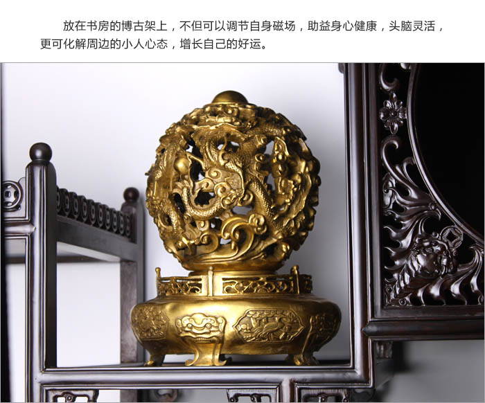 开光纯铜九转青龙乾坤宝鼎 招财辟邪助事业家居风水摆件-第1张大图