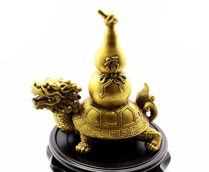 开光纯铜龙龟背葫芦摆件 镇宅聚财祛病消灾家居风水摆件 -第4张大图