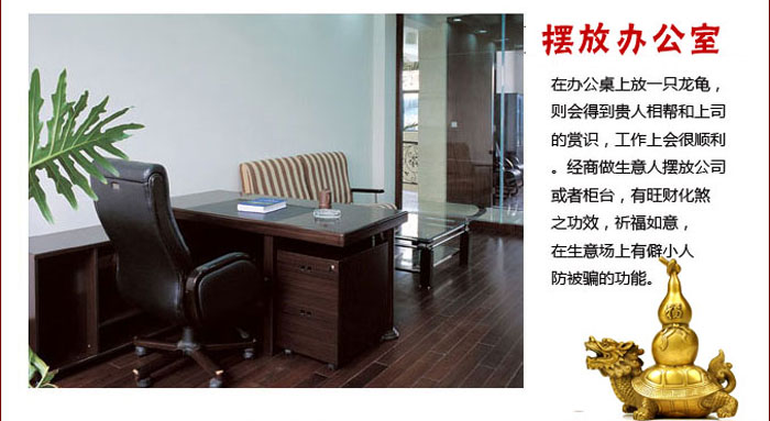 开光纯铜龙龟背葫芦摆件 镇宅聚财祛病消灾家居风水摆件 -第7张大图