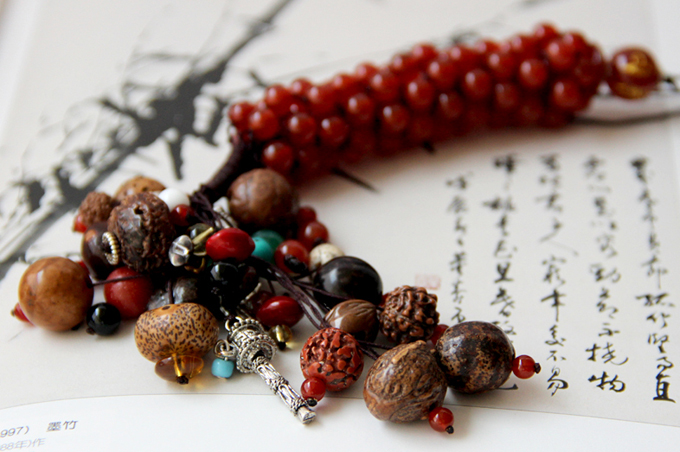 单独开光红玛瑙转经轮车挂 菩提子车挂 鸿运当头汽车挂件 保平安-第4张大图