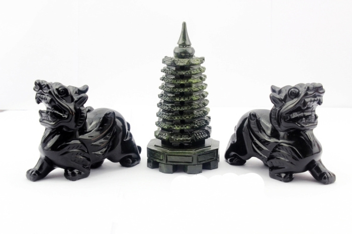 单独开光天然黑曜石貔貅聚财阵转运 助运事业文昌塔摆件 招财祝事业旺运摆件-第2张大图