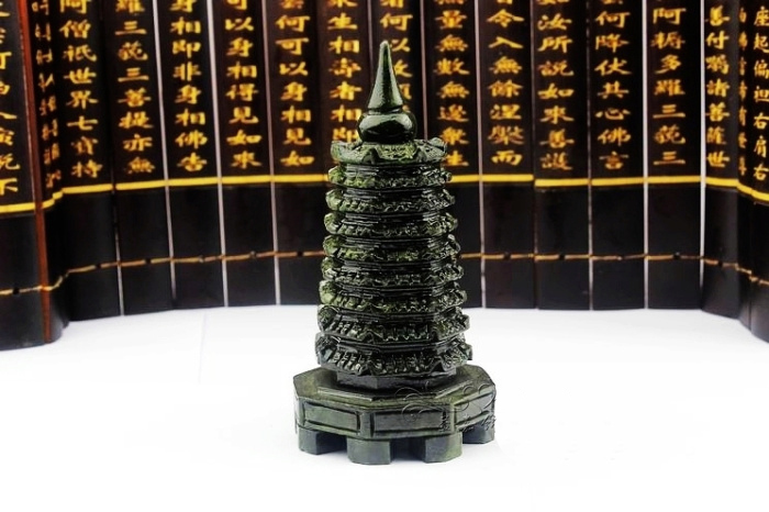 单独开光天然黑曜石貔貅聚财阵转运 助运事业文昌塔摆件 招财祝事业旺运摆件-第5张大图
