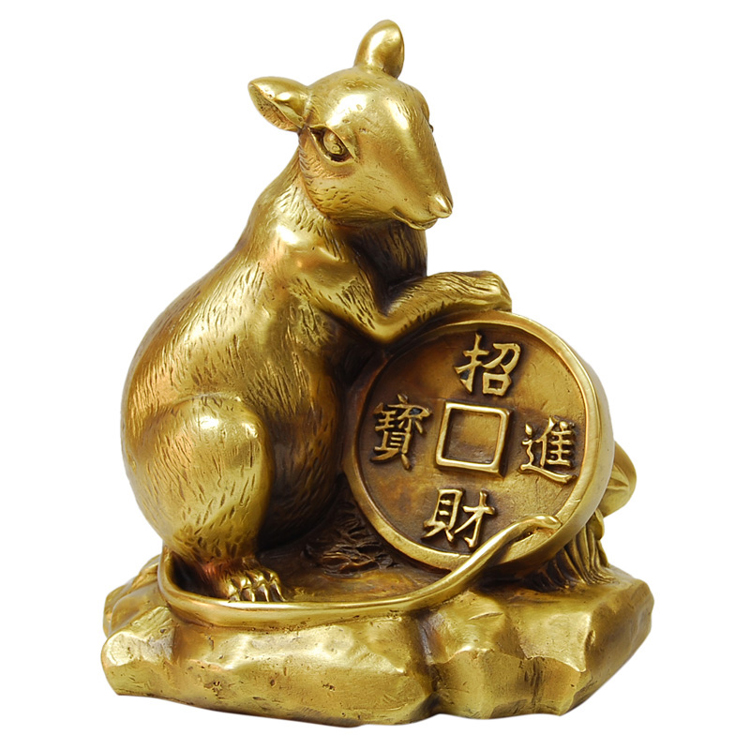 单独开光十二生肖属鼠猴龙吉祥物子申辰三合摆件家居风水摆件-第4张大图