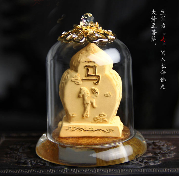 单独开光绒沙金属马大势至菩萨本命佛摆件 生肖马本命佛守护神大势至菩萨助运保平安摆件-第6张大图