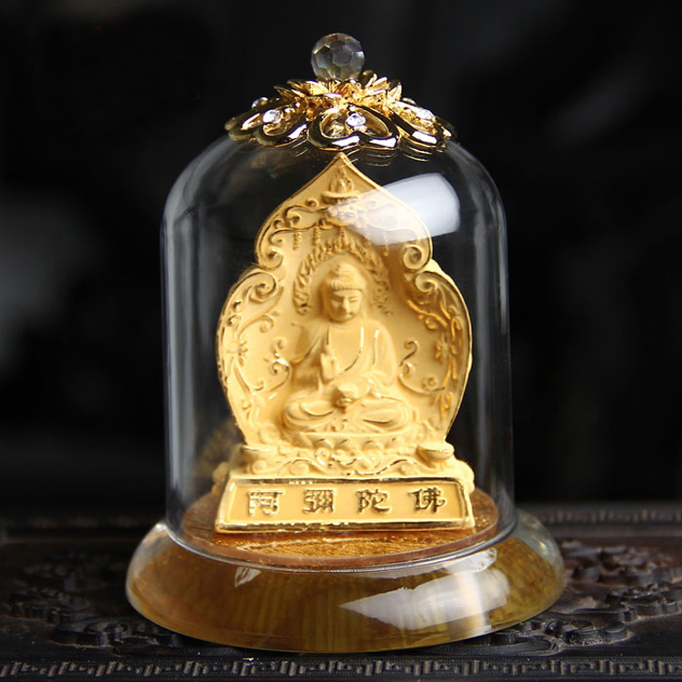 单独开光绒沙金属狗阿弥陀佛本命佛摆件 生肖狗本命佛守护神阿弥陀佛助运保平安摆件-第2张大图