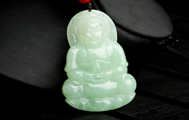 单独开光 天然翡翠观音吊坠男款 救苦救难观世音菩萨吊坠 助运辟邪化煞-第2张大图
