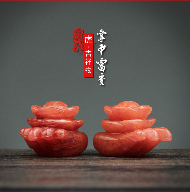 宋韶光大师2019生肖吉祥物属虎掌中富贵石材摆件商务工艺礼品-第0张大图